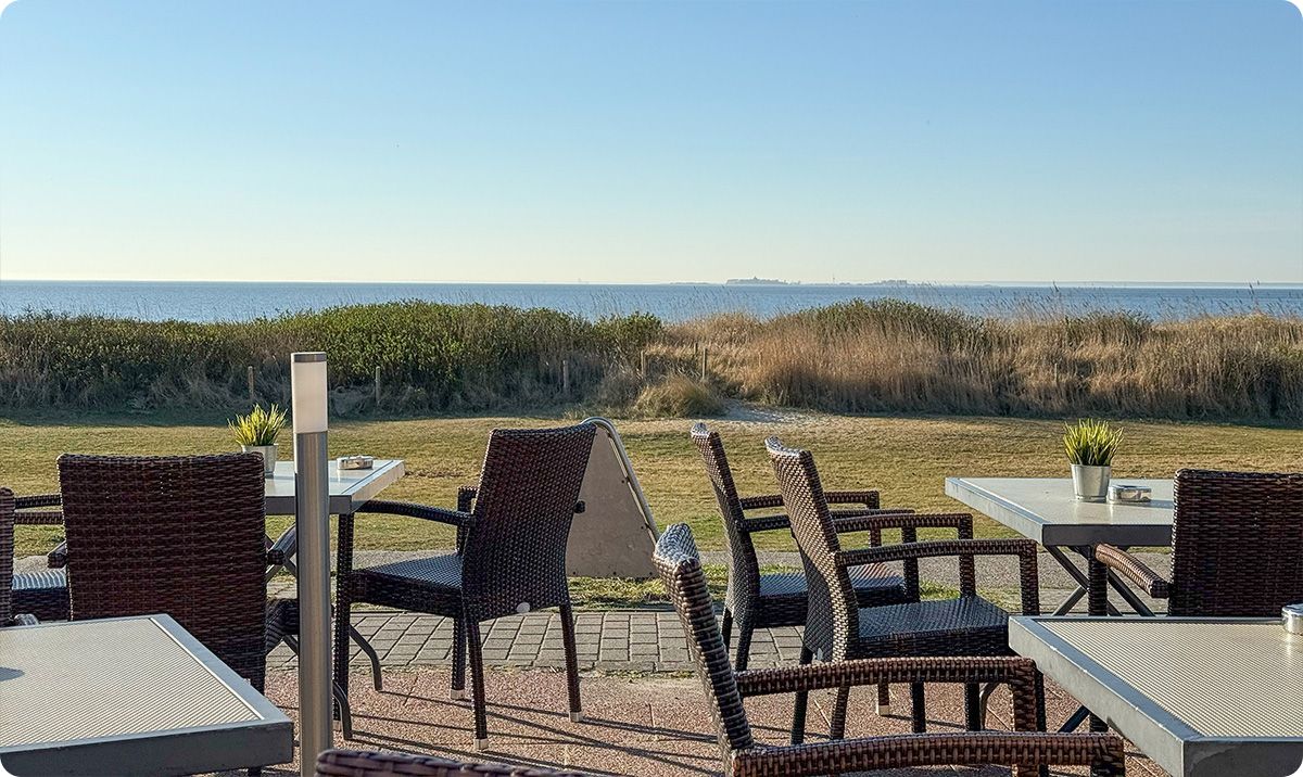 Blick auf die Nordsee vom Restaurant Kliff in Sahlenburg